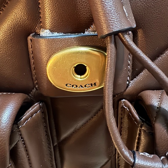 Coach Dark Brown Quilted Leather Backpack - Picture 5 of 8